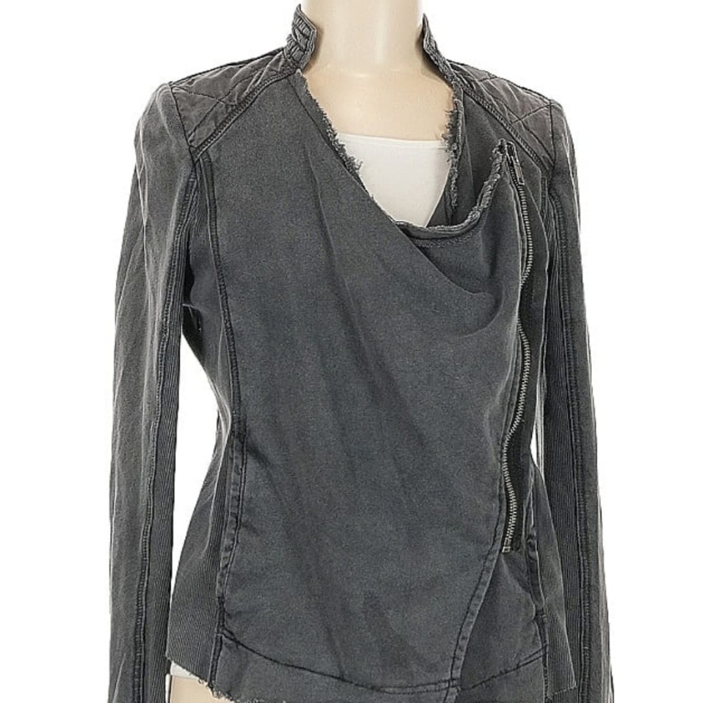 Free People Charcoal Moto Jacket M - Picture 5 of 13